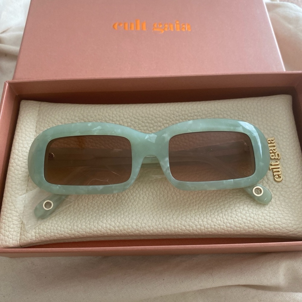 Cult Gaia Mint Sunglasses with Brown Lenses